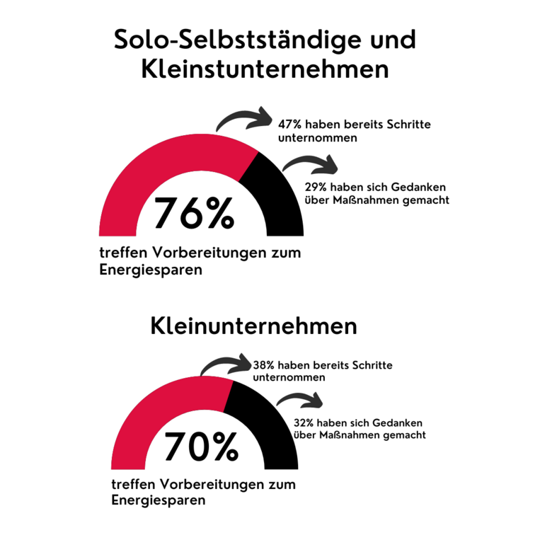 Grafik zur Abbildung der vorbereitenden Maßnahmen von Solo-Selbstständigen und Kleinstunternehmen in Bezug auf die Energiekrise